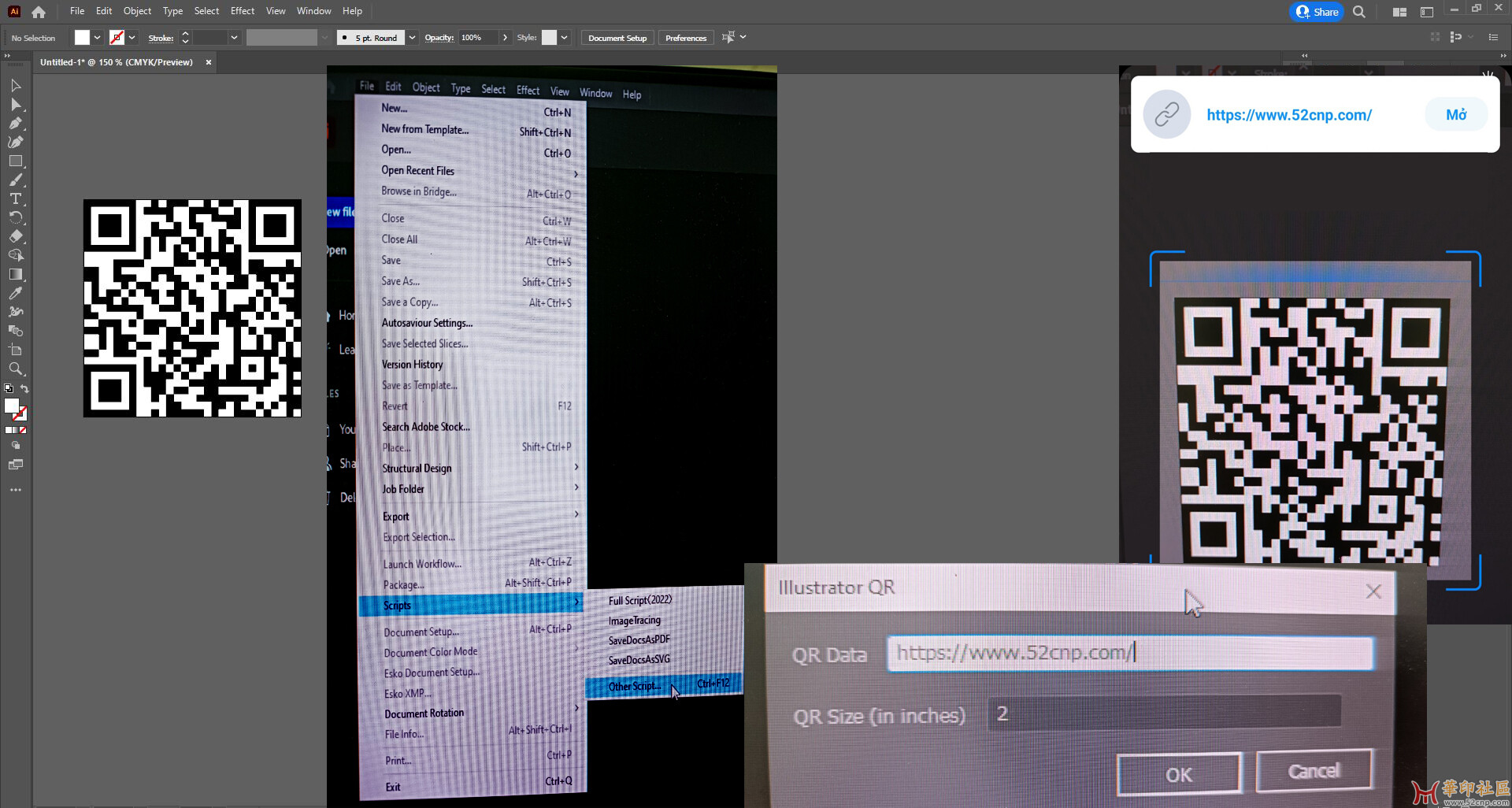 SCRIPT Generating QR code in Illustrator 2022-2023{tag}(1)
