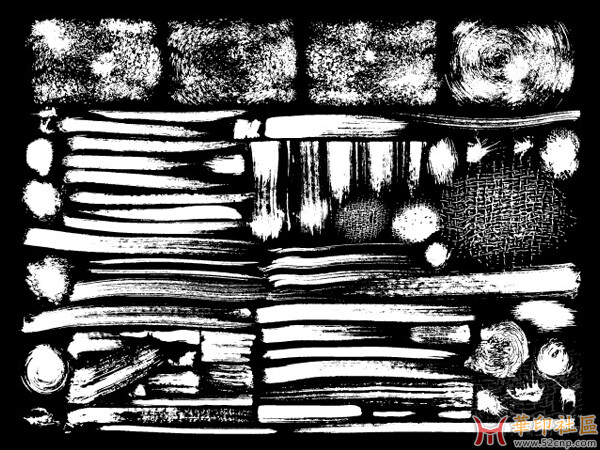 几百个矢量笔刷AI源文件，含中文字笔画。{tag}(28)